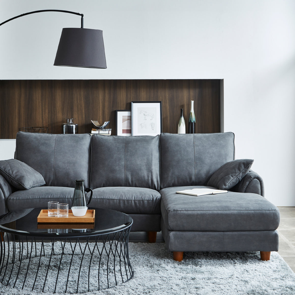 ヘンリー 左カウチソファ 幅218cm