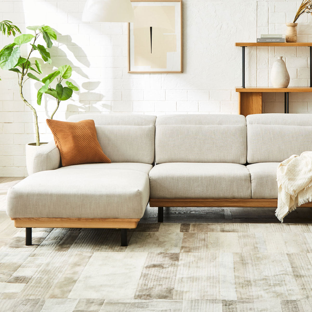 バレンナ 右スモールカウチソファ 幅241cm