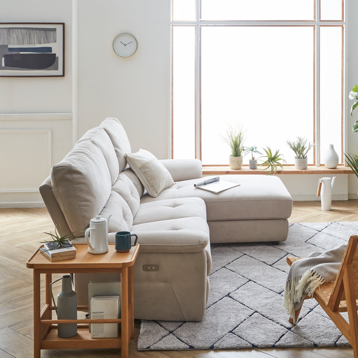 ドラゴ 左スモールカウチソファ 幅219cm