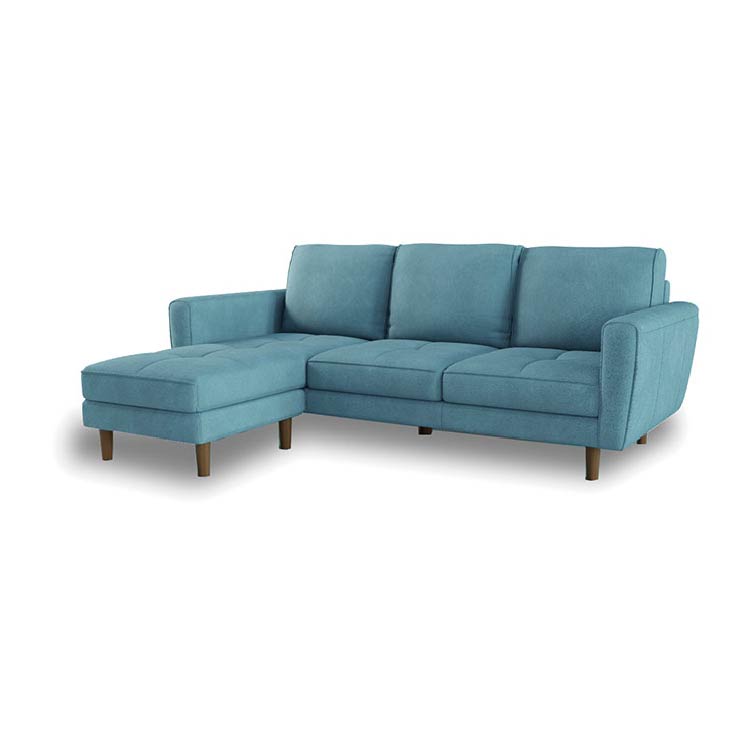 コンパクトなお部屋でも快適な本格カウチソファ。カラー:ブルースター