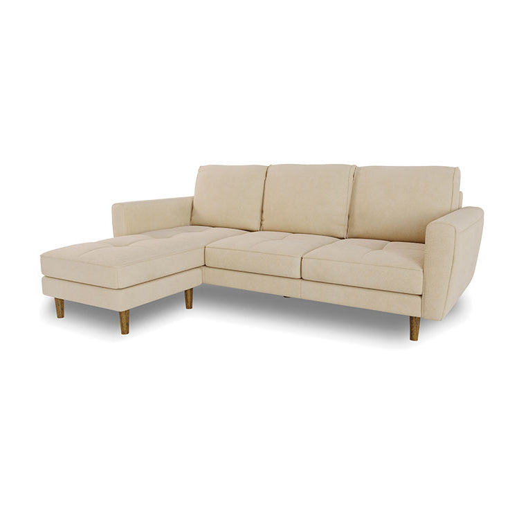 コンパクトなお部屋でも快適な本格カウチソファ。カラー:ミルクティー