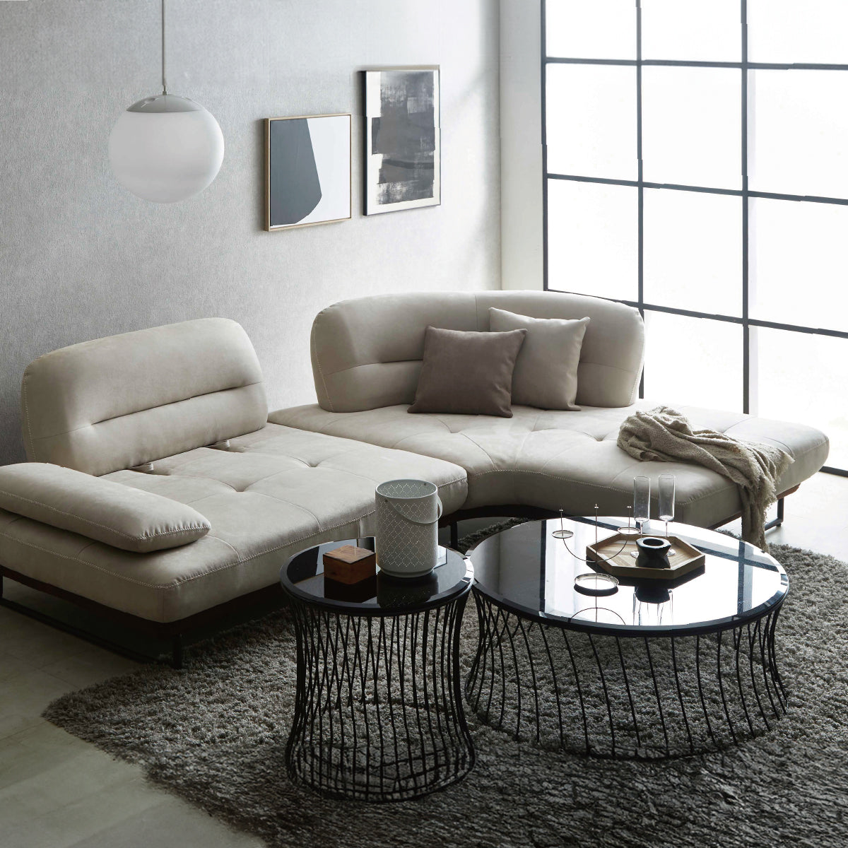 ラルス 左カウチソファ 幅266cm