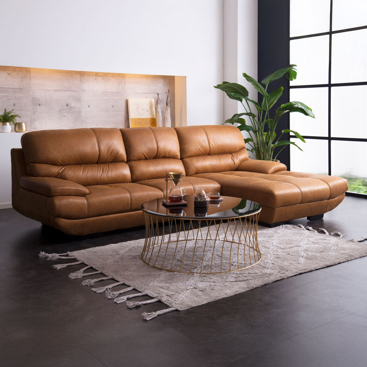 メーダ 左カウチソファ 幅279cm