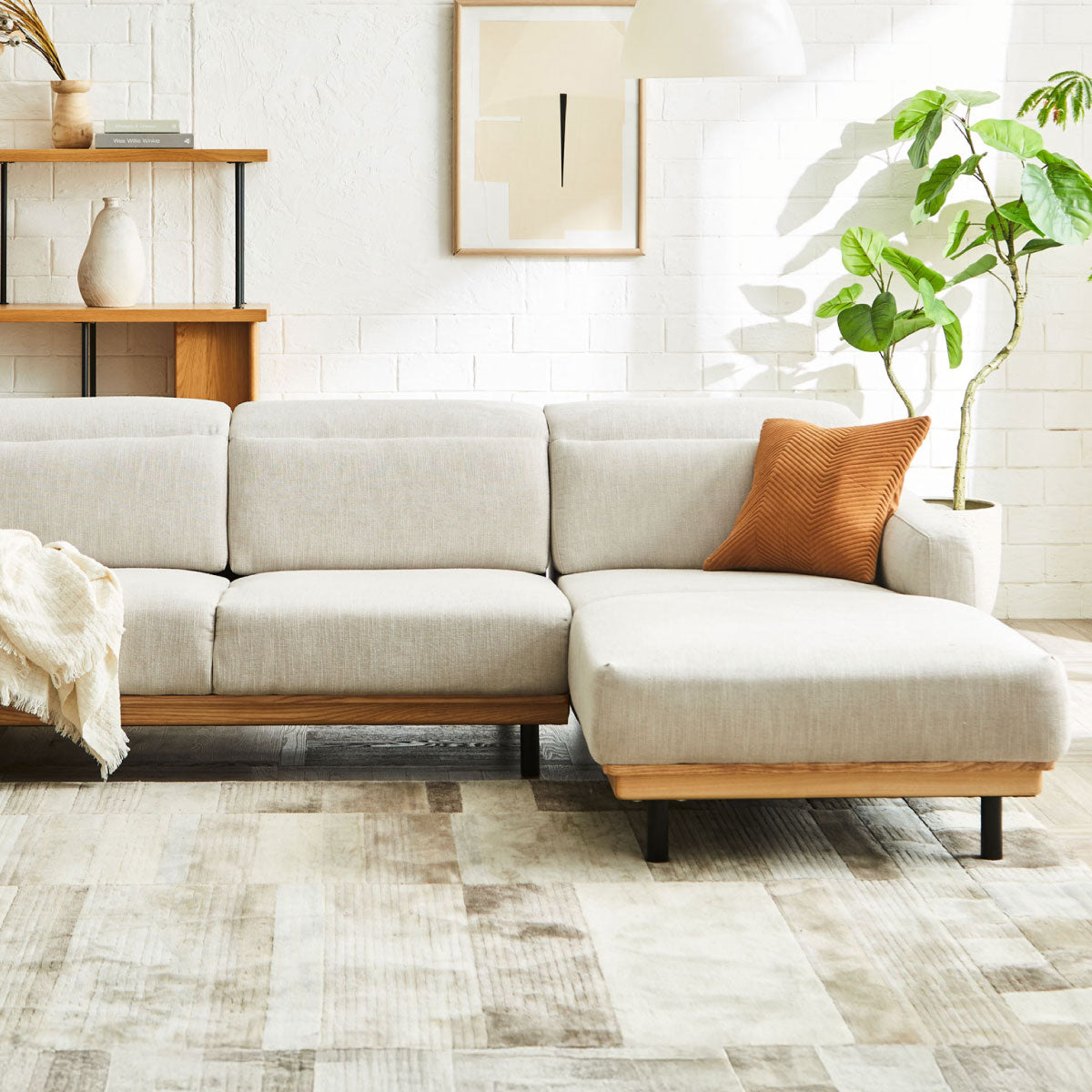 バレンナ 左スモールカウチソファ 幅241cm