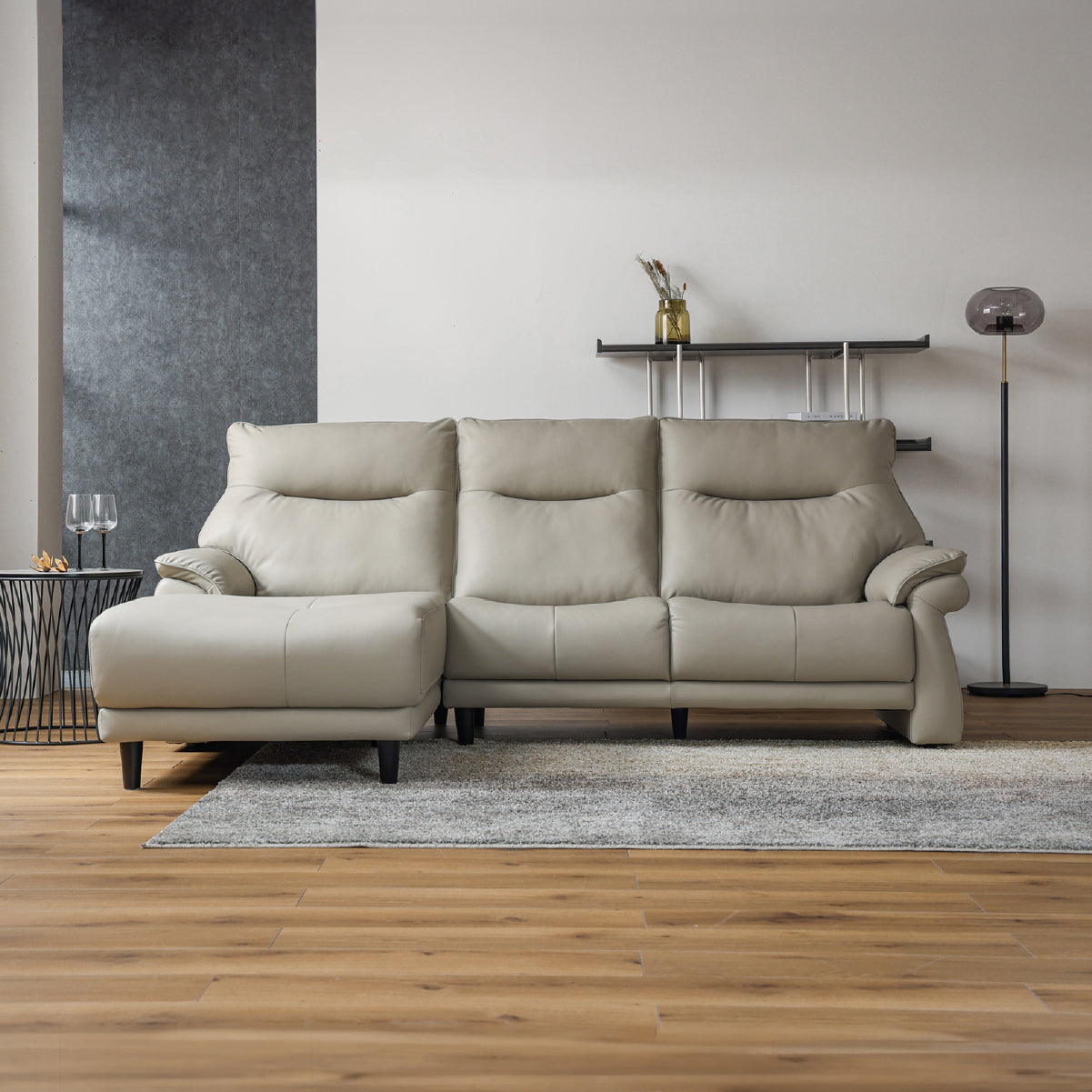 ライベラB 木脚 カウチソファ