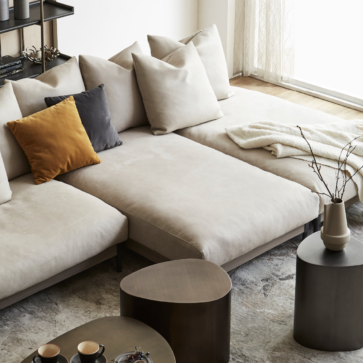 ロベルディ シェーズソファ 幅90cm