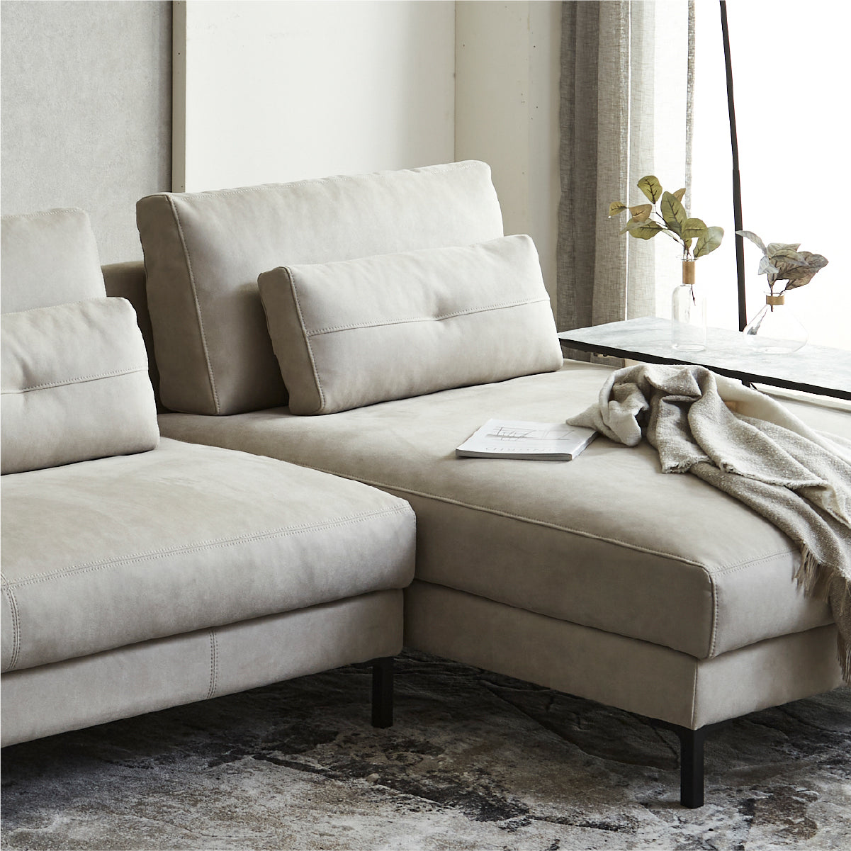 アデルーナ シェーズソファ 幅100cm