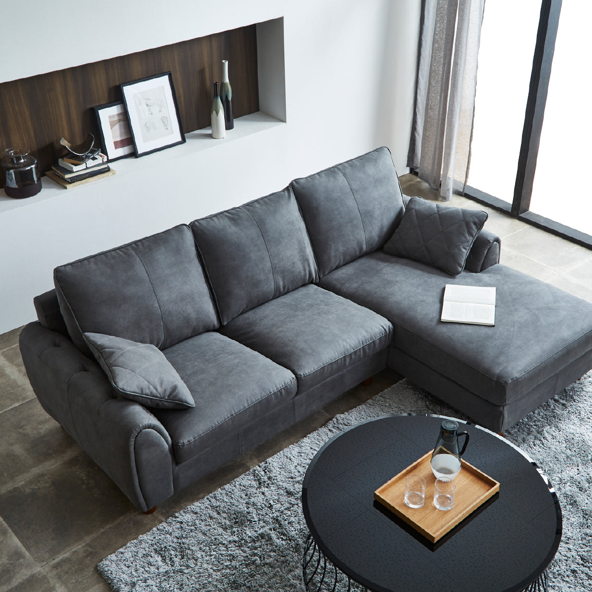 ヘンリー 左カウチソファ 幅218cm