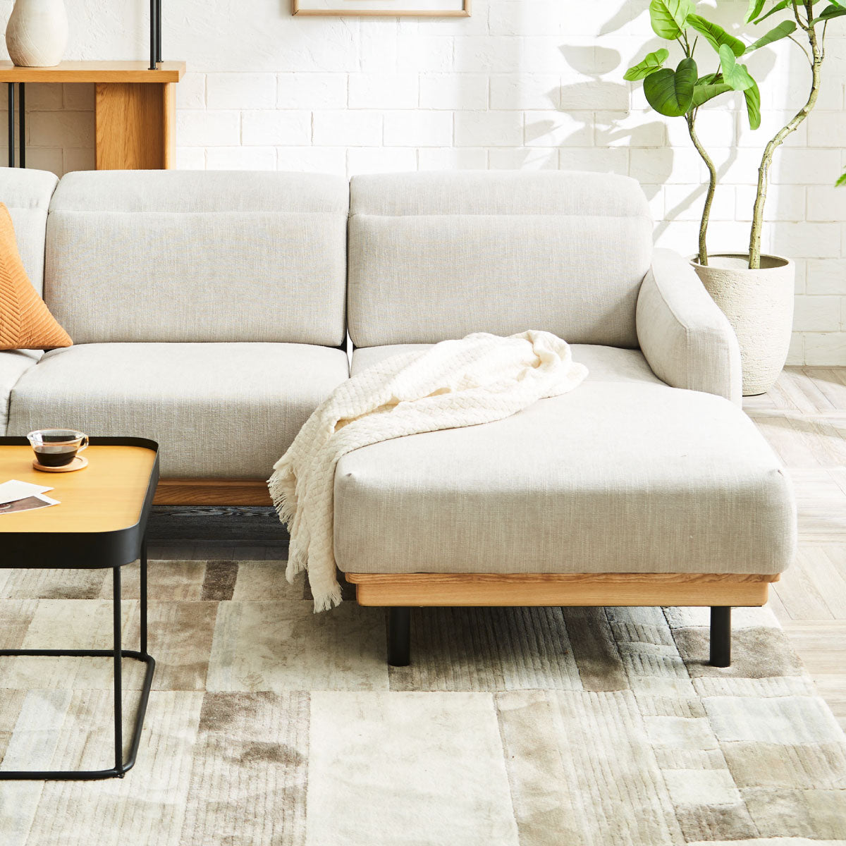 バレンナ 左スモールカウチソファ 幅241cm