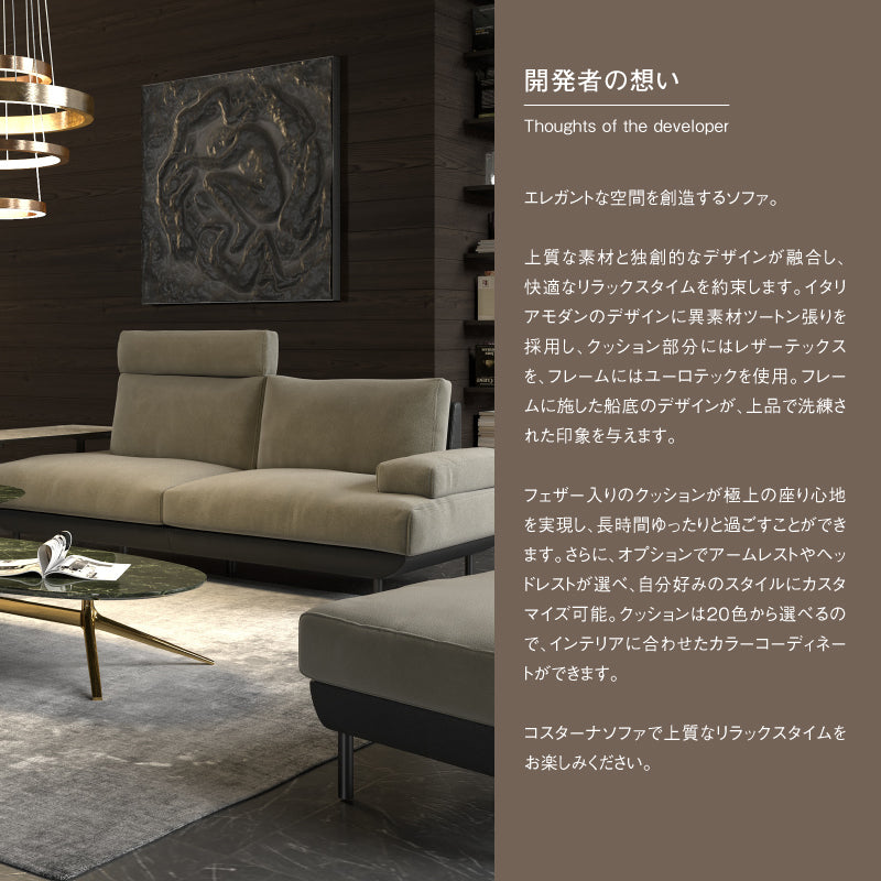 コスターナ ヘッドレスト3人掛け・カウチ用