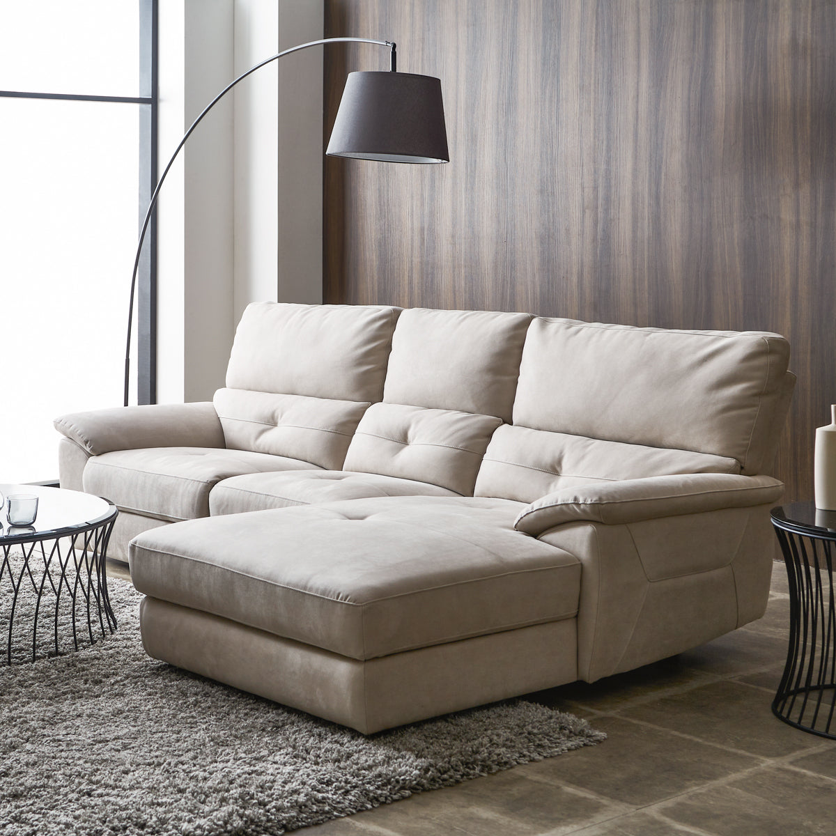 ドラゴ 左電動カウチソファ 幅242cm