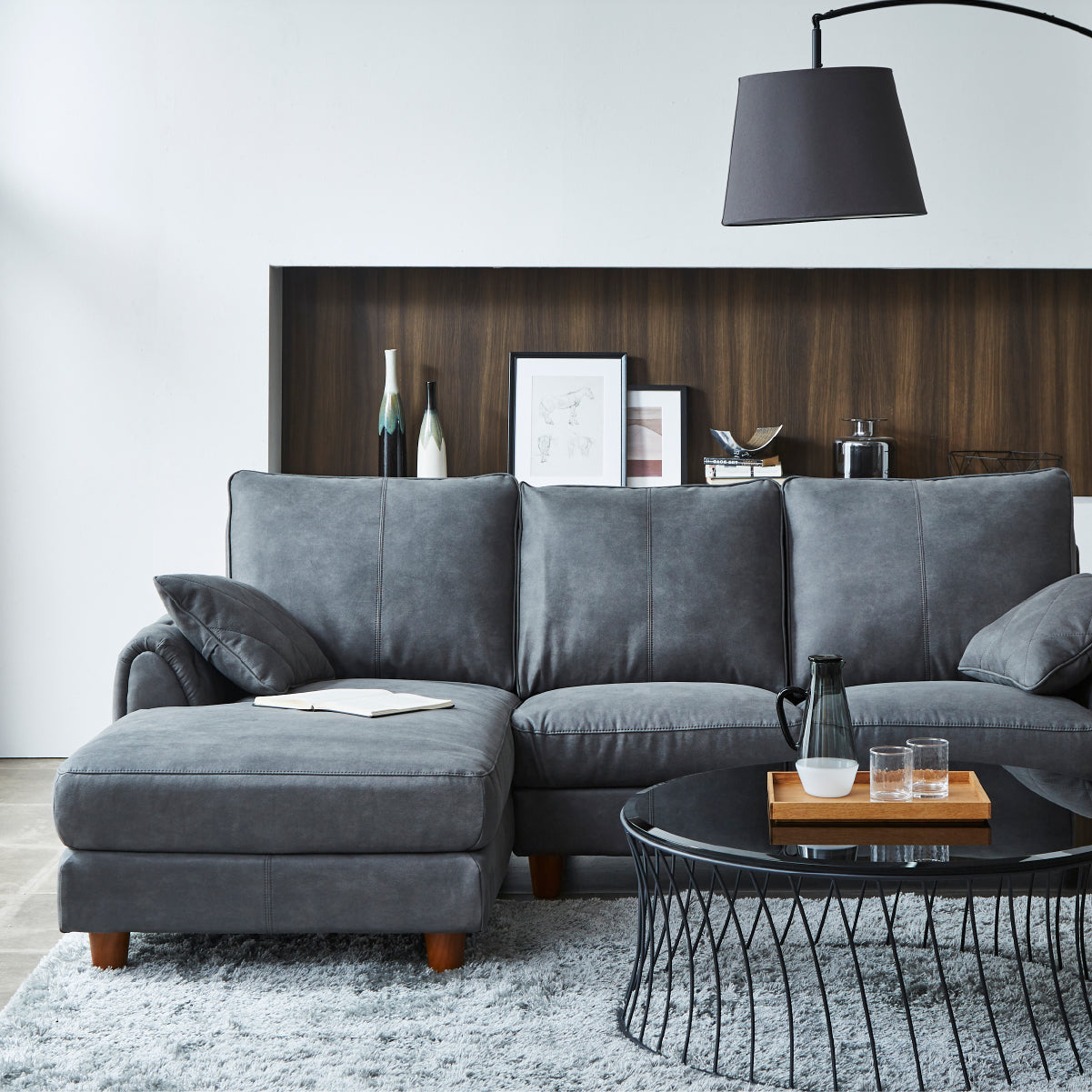 ヘンリー 右カウチソファ 幅218cm