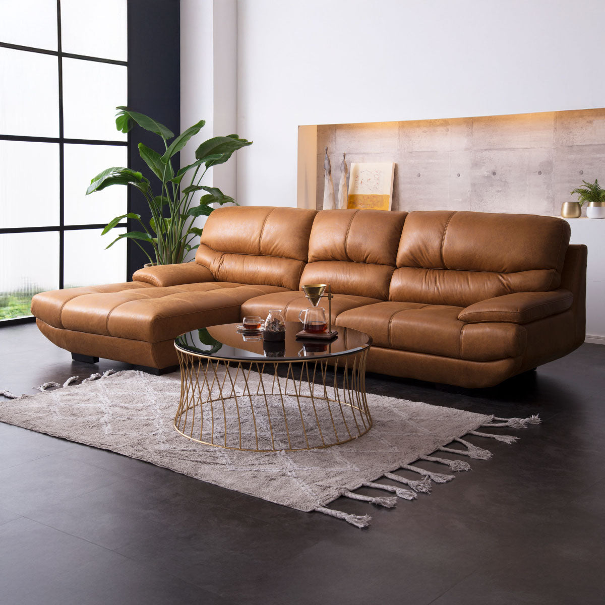 メーダ 右カウチソファ 幅279cm