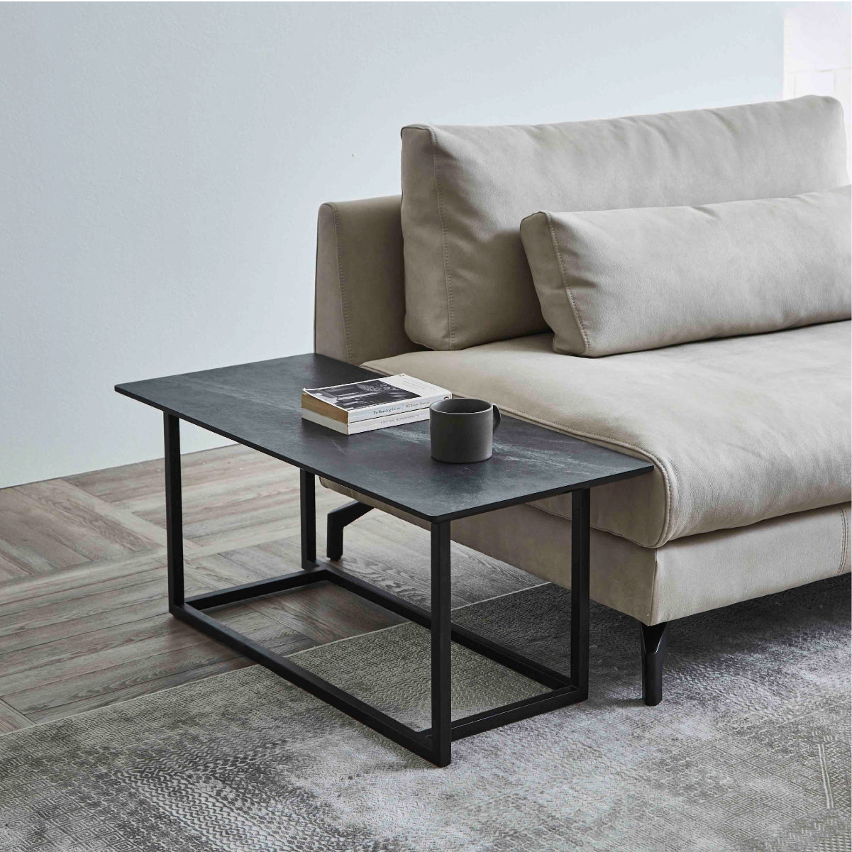 グラシエーロ サイドテーブル ブラックストーン