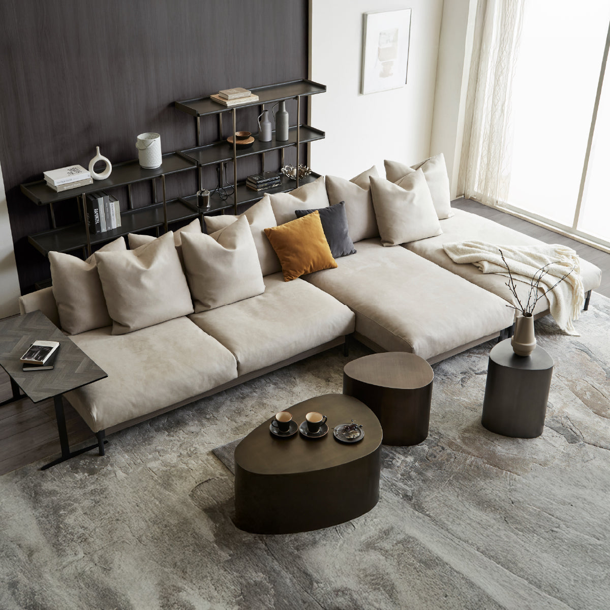 ロベルディ シェーズソファ 幅90cm