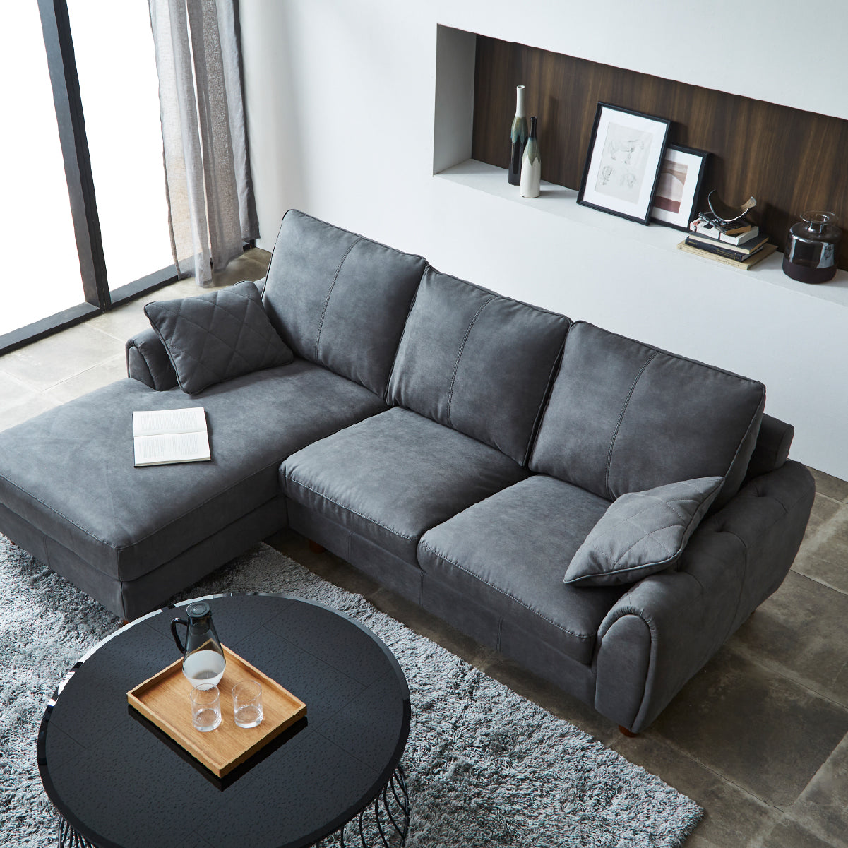 ヘンリー 右カウチソファ 幅218cm