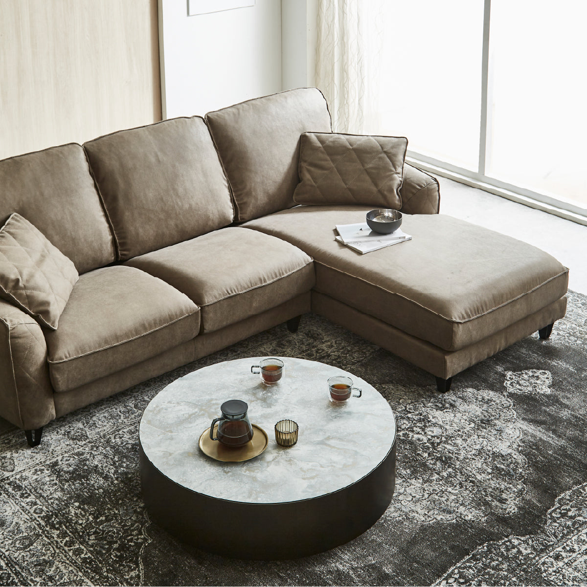 コロンバスⅡ 左ビッグカウチソファ 幅250cm