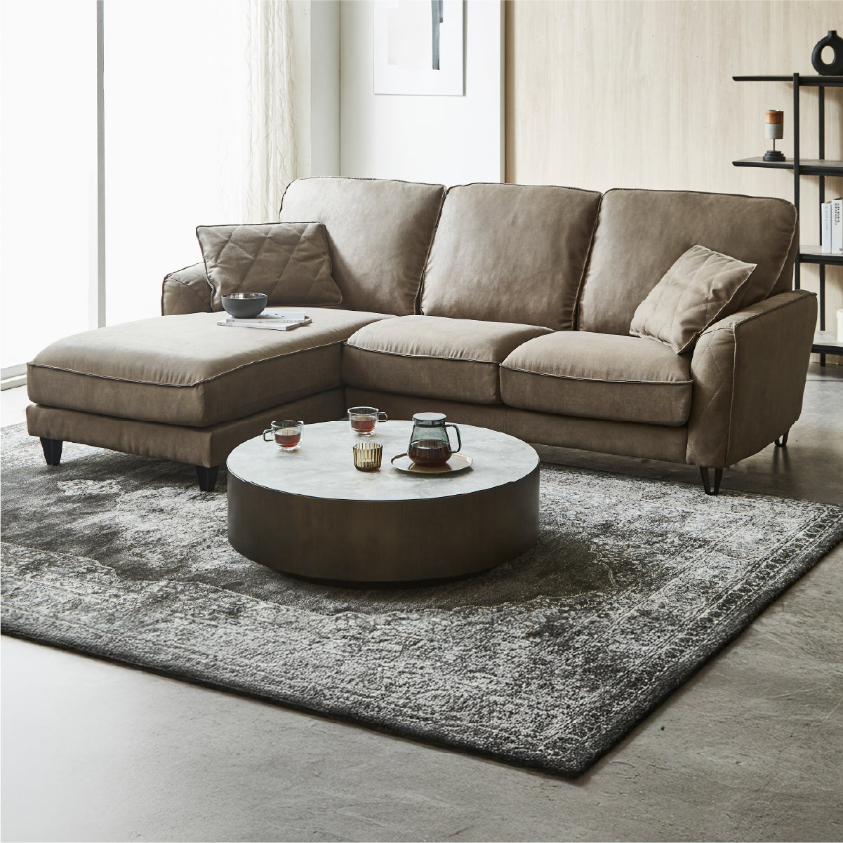 コロンバスⅡ 右ビッグカウチソファ 幅250cm