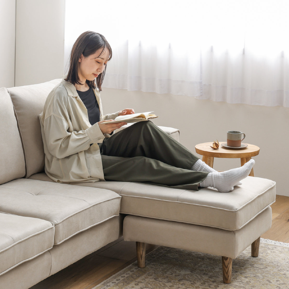 フリー カウチソファ 幅199cm