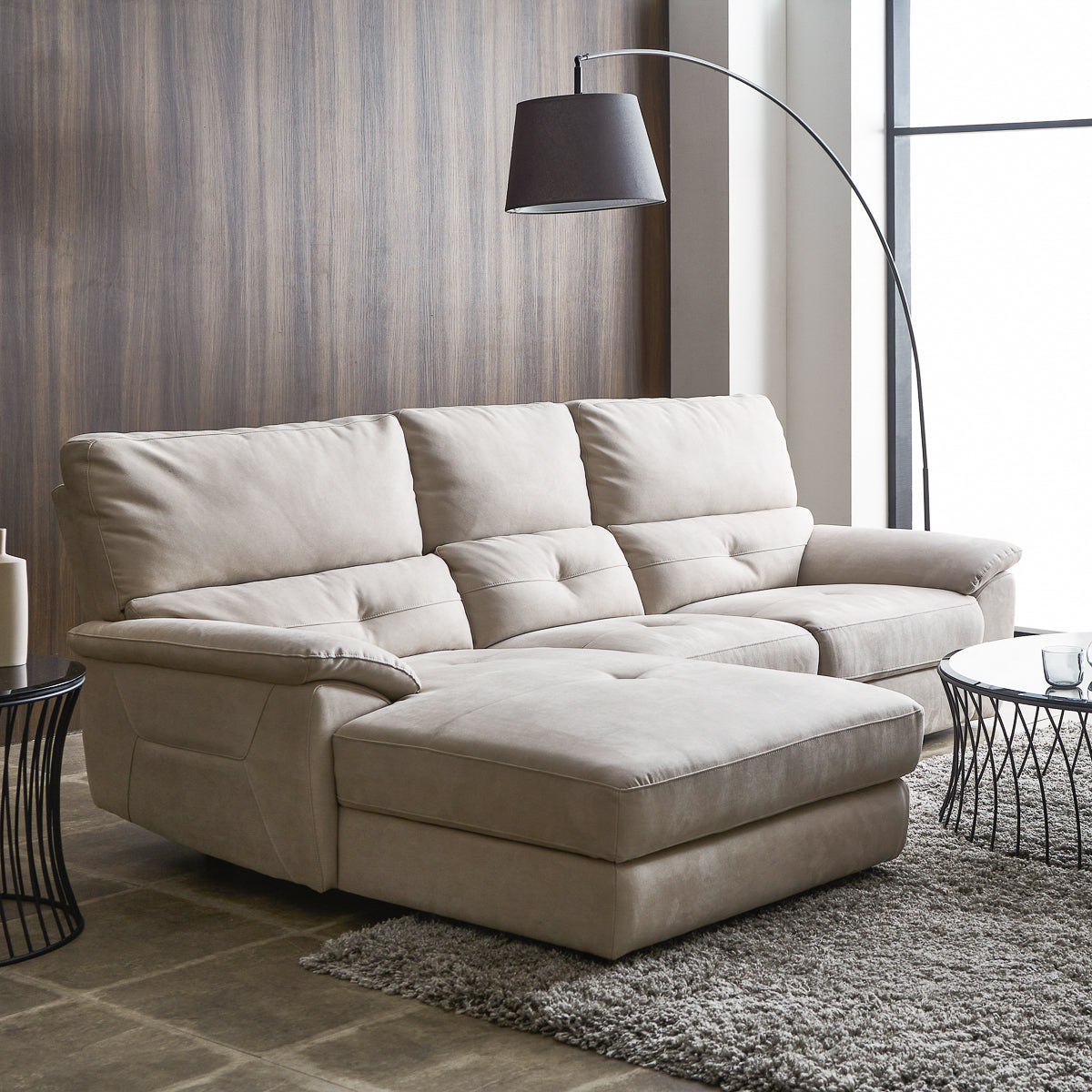 ドラゴ 右電動カウチソファ 幅242cm