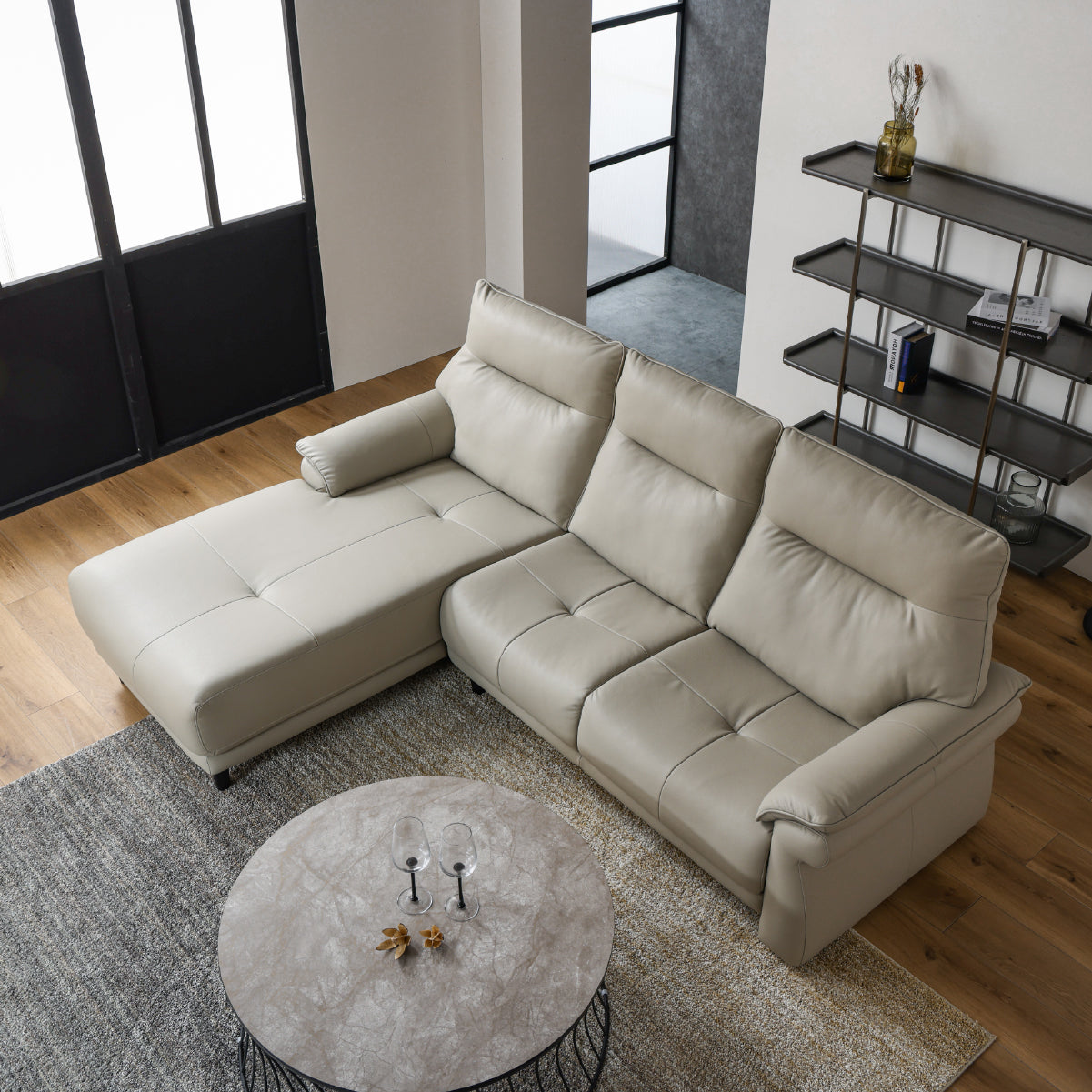 ライベラB 木脚 カウチソファ