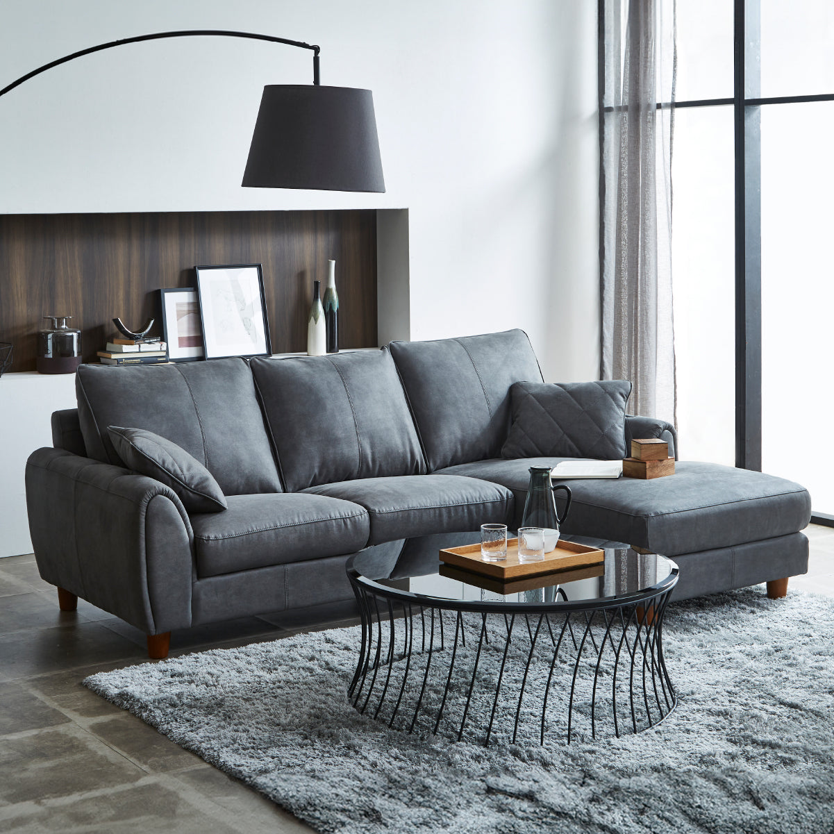 ヘンリー 左カウチソファ 幅218cm