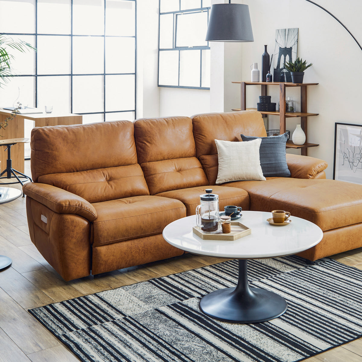 ドラゴ 左スモールカウチソファ 幅219cm