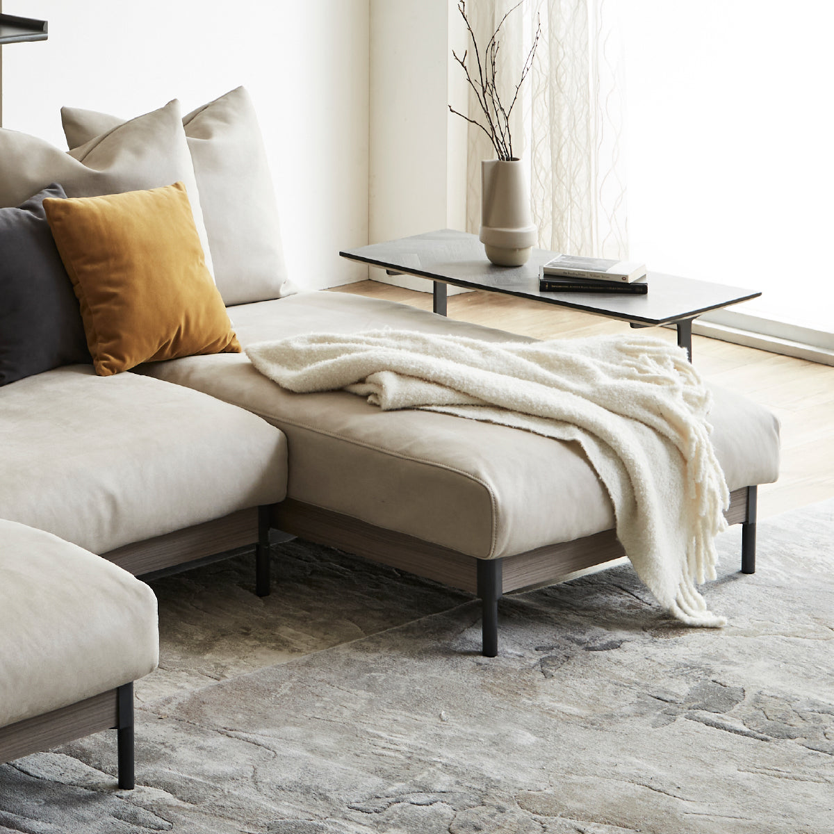 ロベルディ シェーズソファ 幅90cm