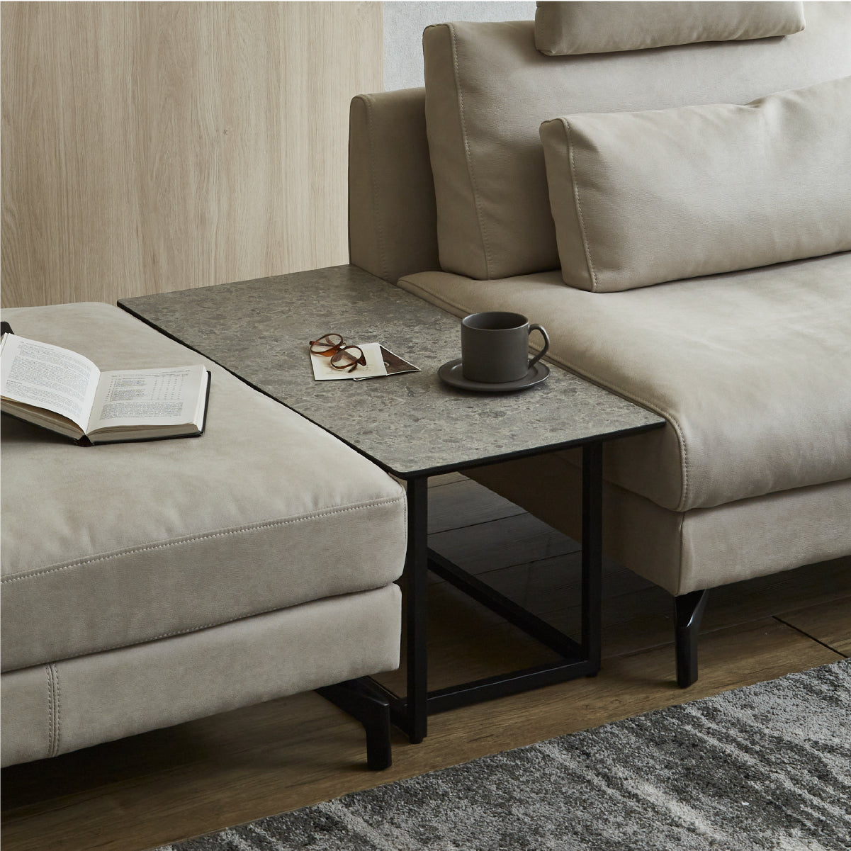 グラシエーロ サイドテーブル アッシュGY