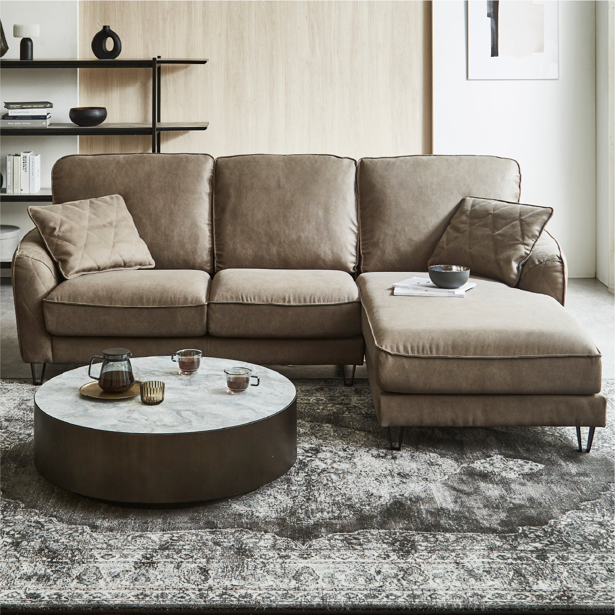 コロンバスⅡ　左ビッグカウチソファ　幅250cm