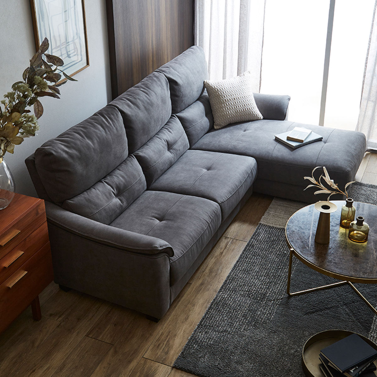 センプレ　左カウチソファ　幅241cm