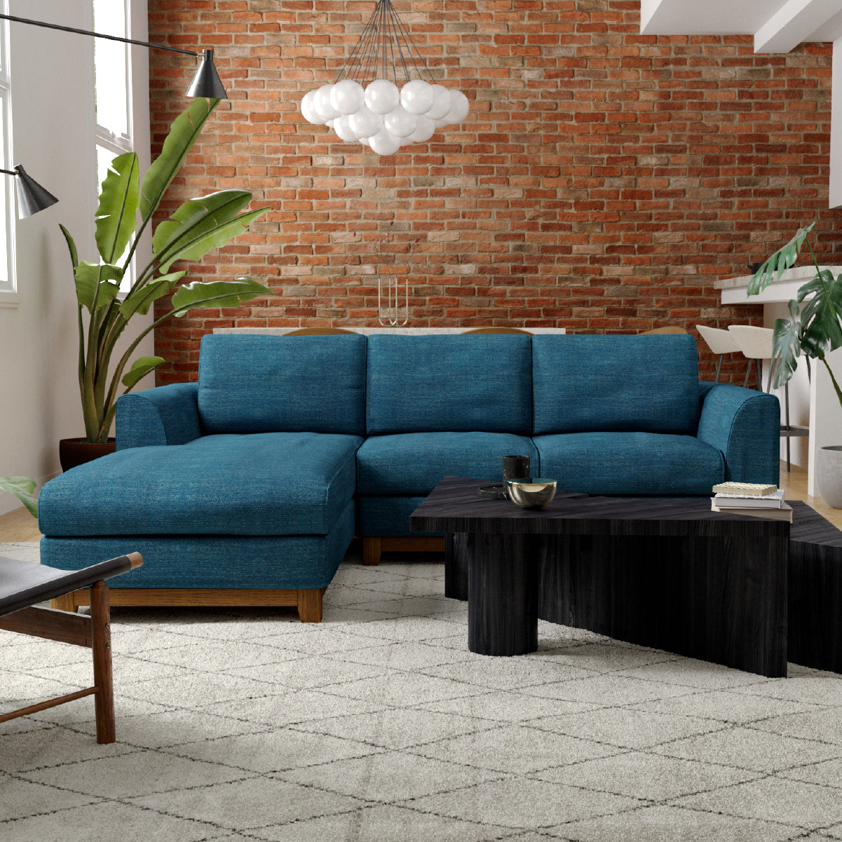 ブリスト　右スモールカウチソファ　幅219cm