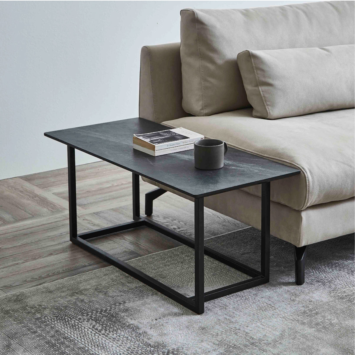 グラシエーロ サイドテーブル ブラックストーン