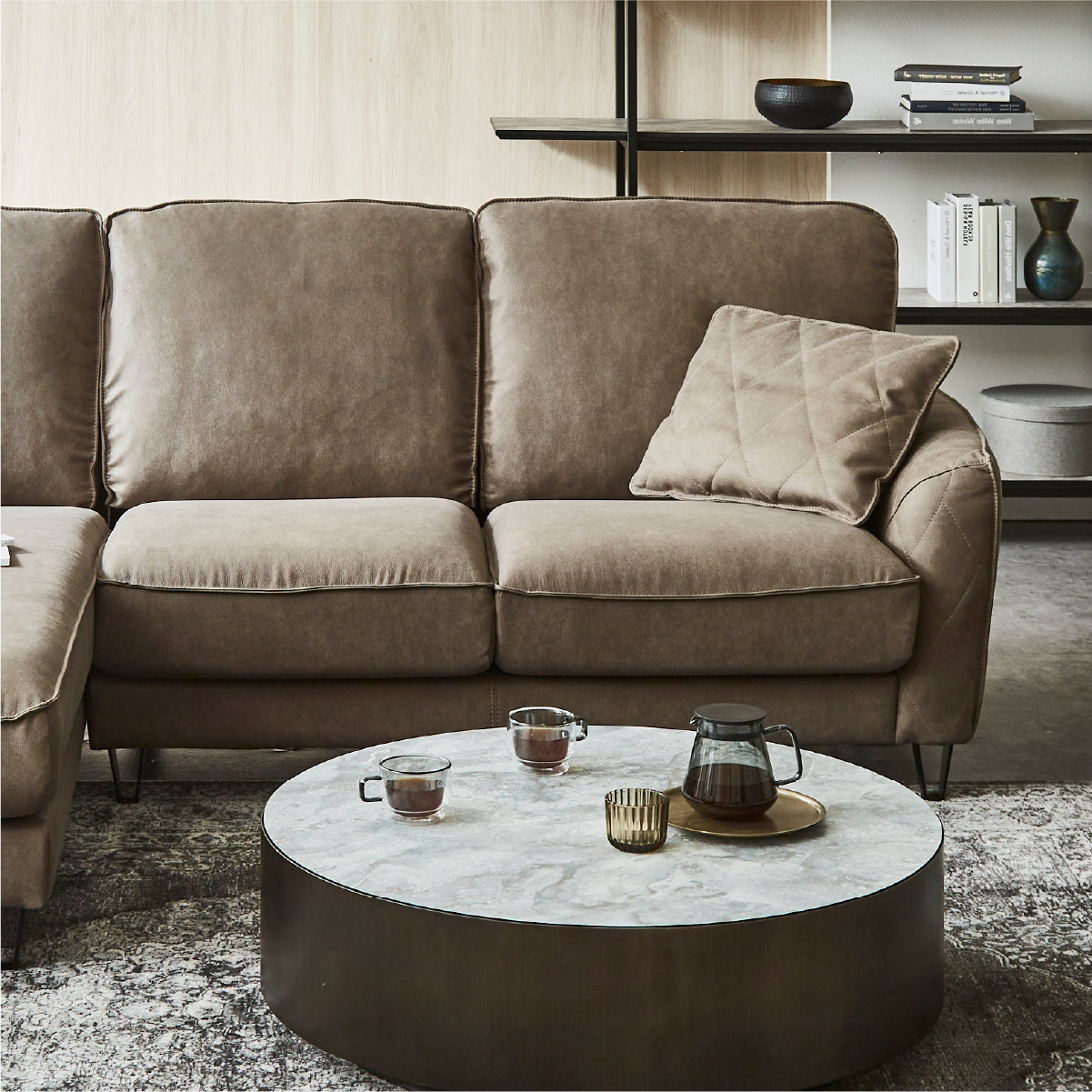 コロンバスⅡ　右カウチソファ　幅219cm