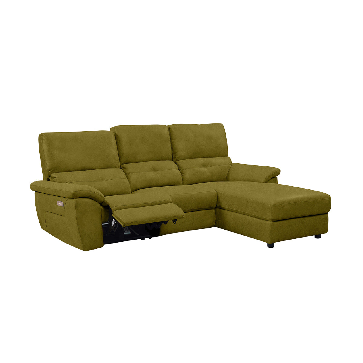 超美品】ドラゴ左電動カウチソファ幅242cmレザーテックスRELAXFORM