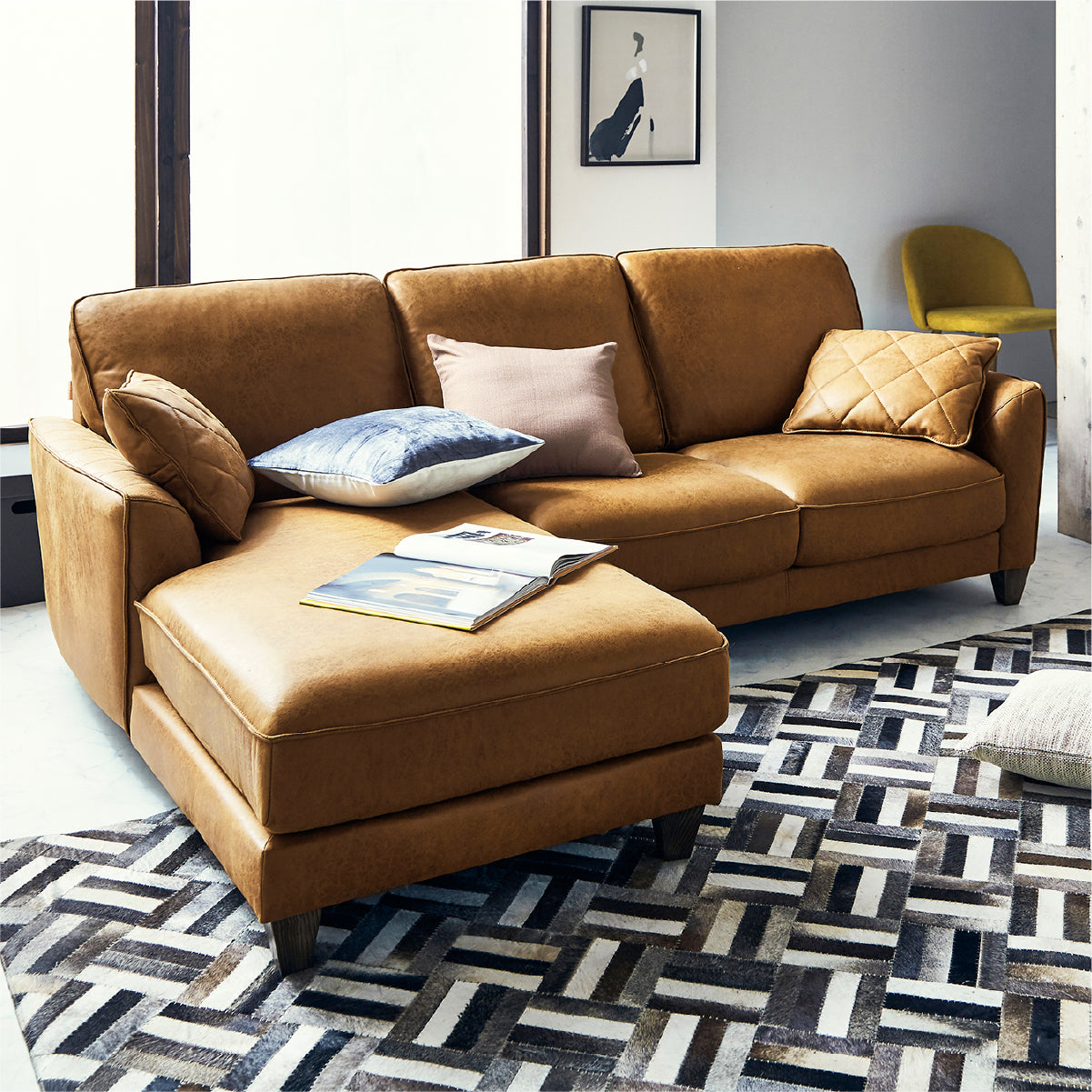 コロンバスⅡ　右ビッグカウチソファ　幅250cm