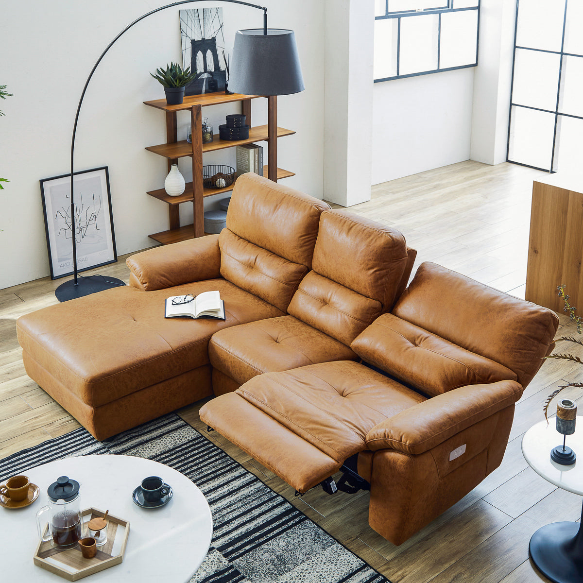 ドラゴ　右スモールカウチソファ　幅219cm