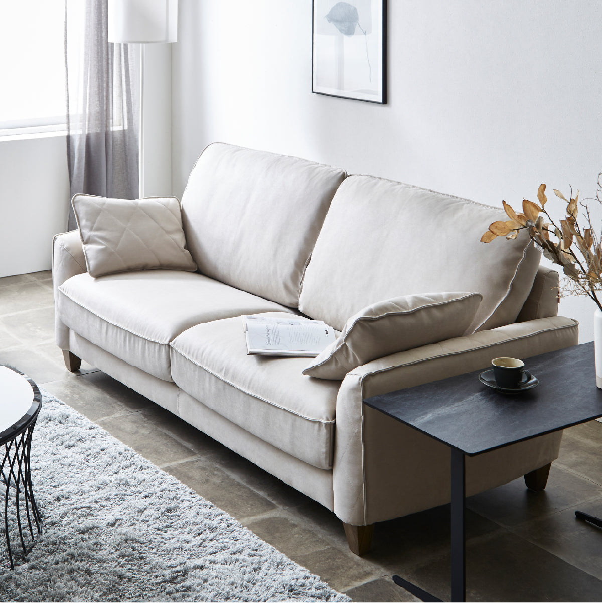 コロンバスⅡ　3人掛けソファ　幅202cm