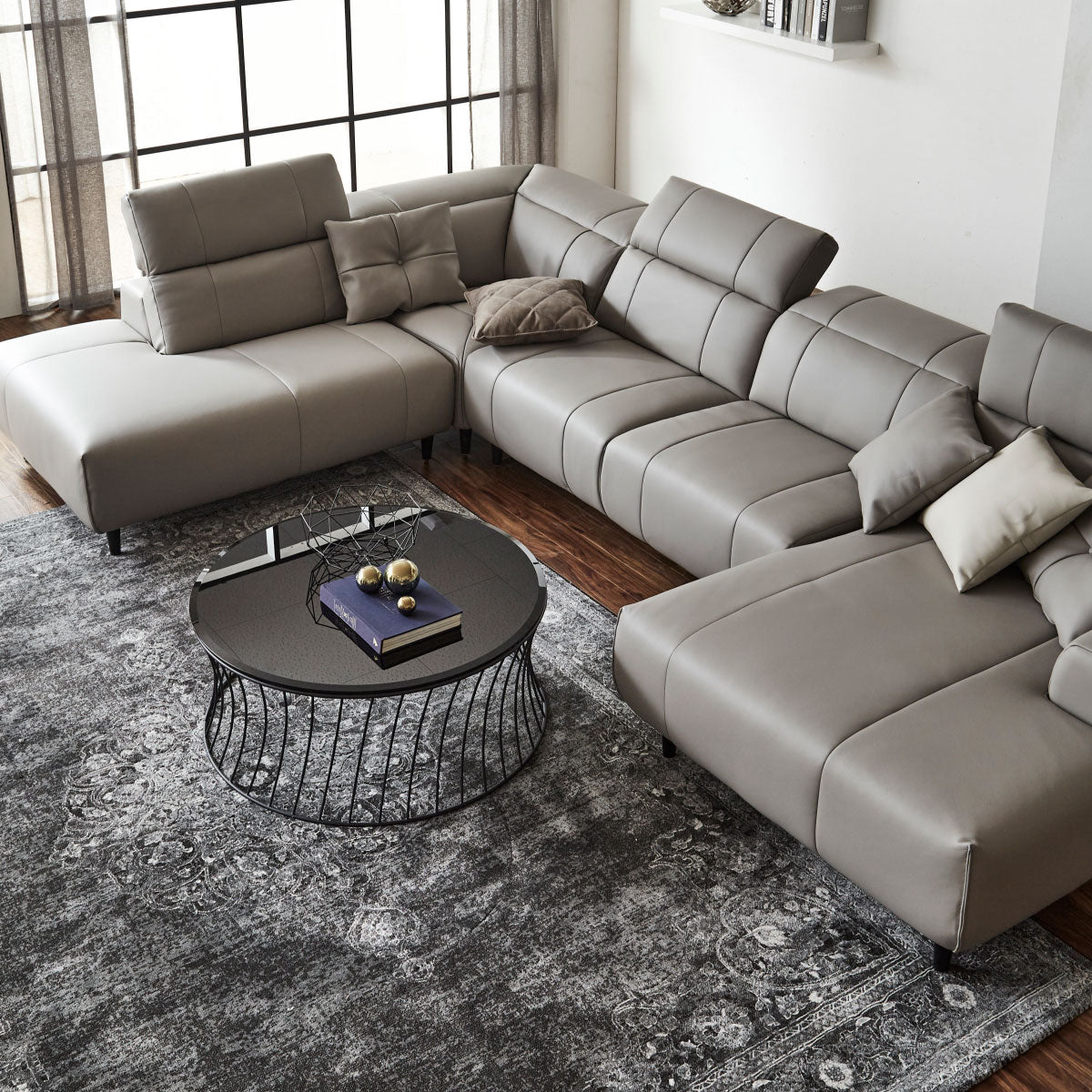 インぺリアLX　右カウチソファ　幅377cm