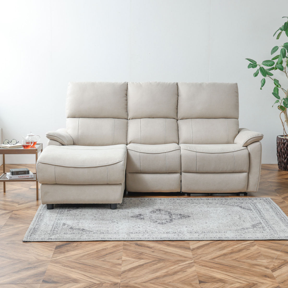 ジャグ　右電動カウチソファ　幅195cm