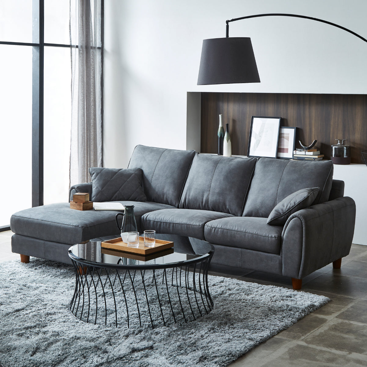 ヘンリー　右カウチソファ　幅218cm