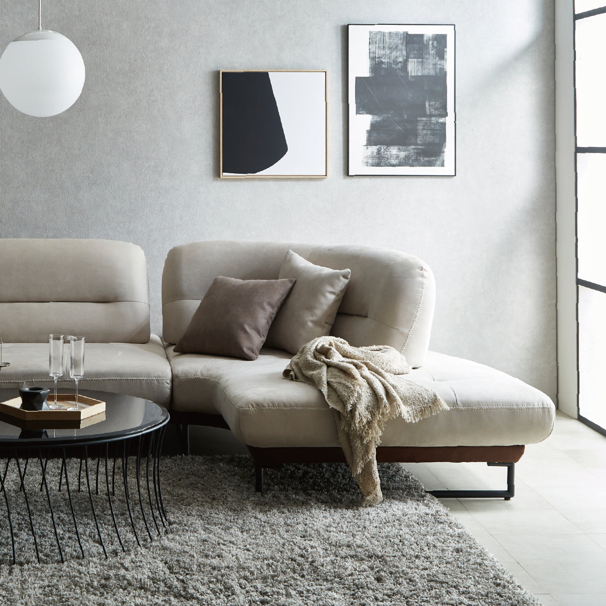 ラルス　左カウチソファ　幅266cm