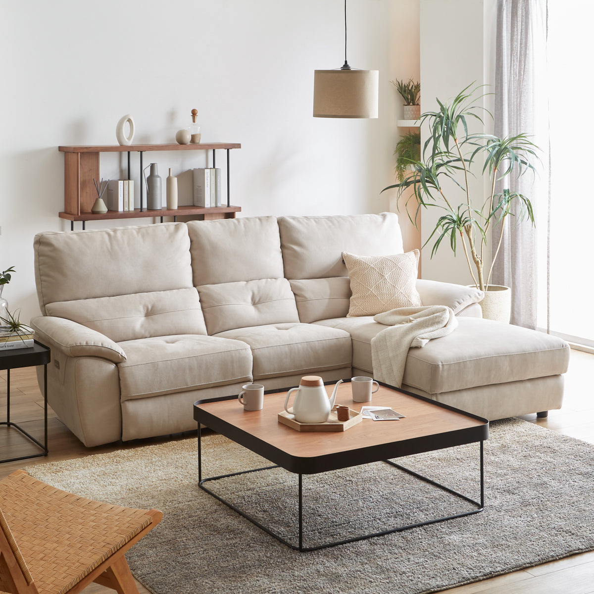 ドラゴ　左スモールカウチソファ　幅219cm