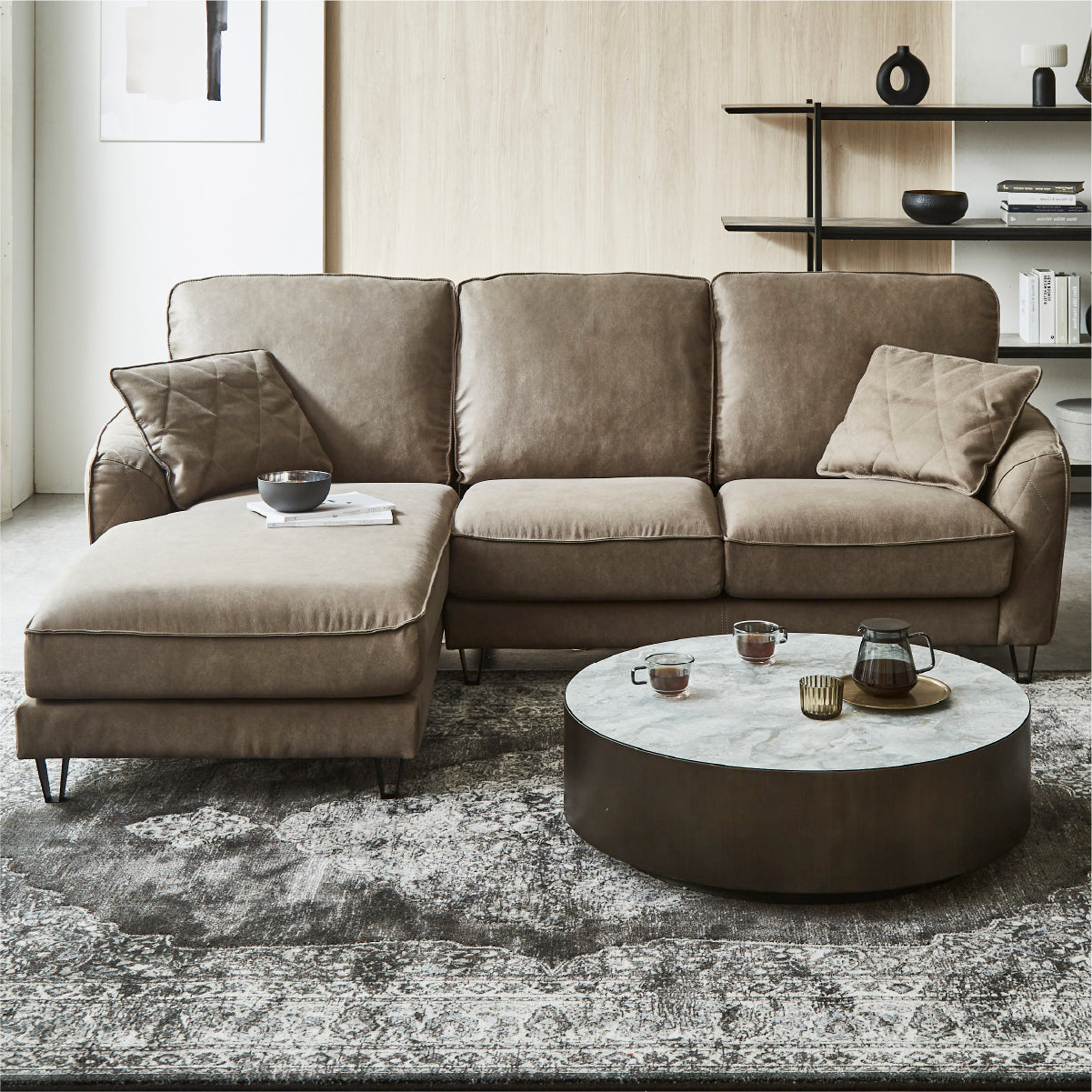 コロンバスⅡ　右ビッグカウチソファ　幅250cm