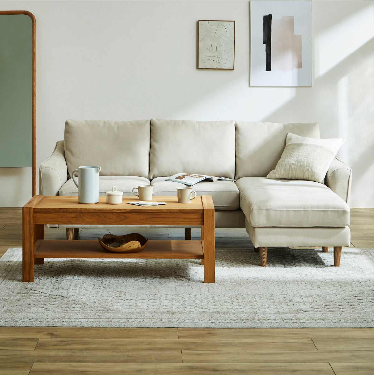 カローレ　カウチソファ　幅202cm