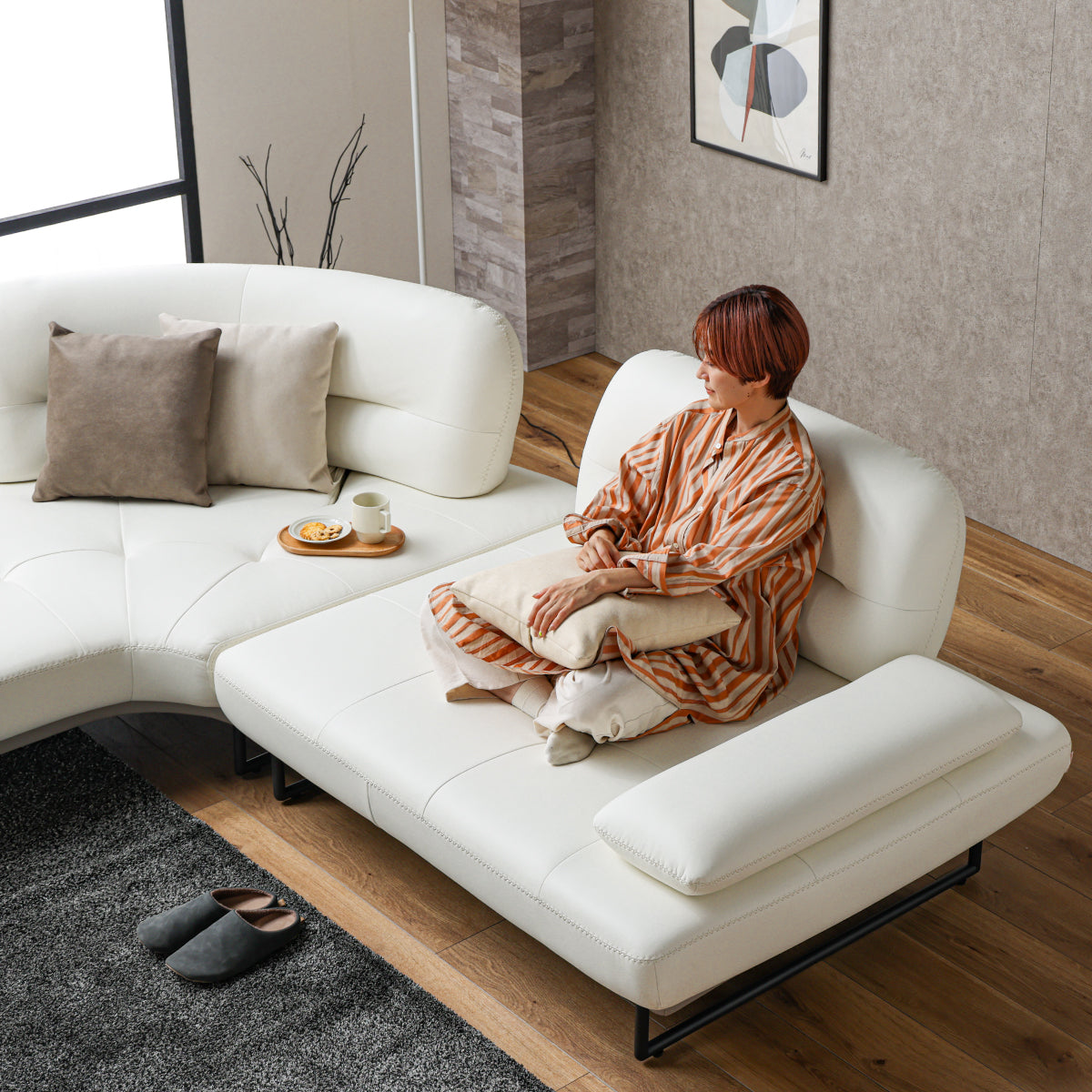 未使用品)関家具 ラルスソファ 左カウチ 240㎝幅 未使用品)関家具