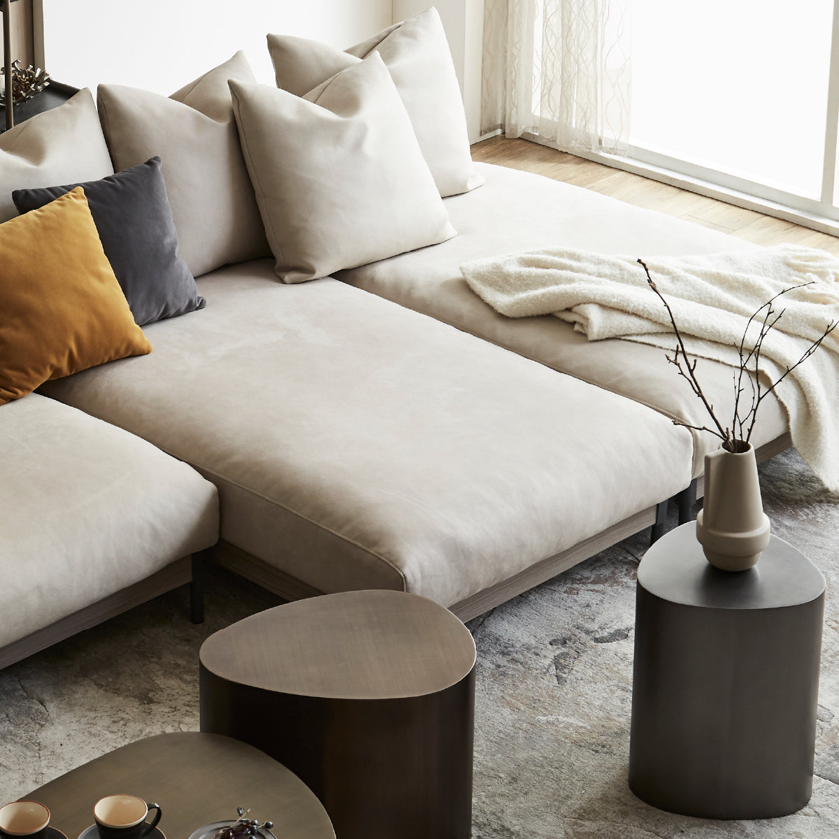 ロベルディ　シェーズソファ　幅90cm