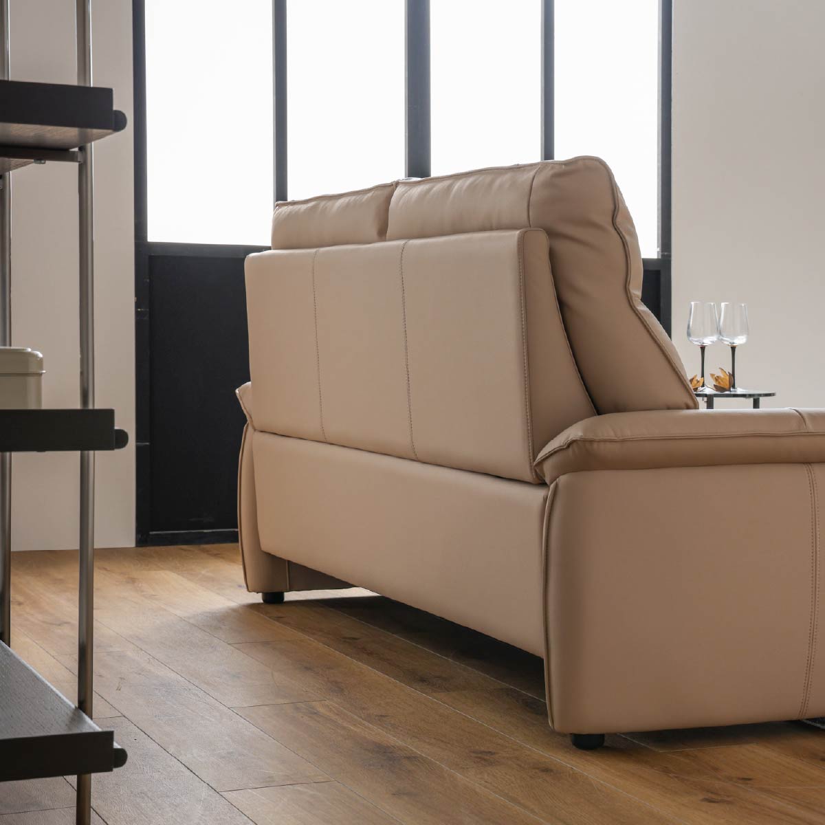 ルーシェ 2人掛けソファ 幅158cm レザーテックス