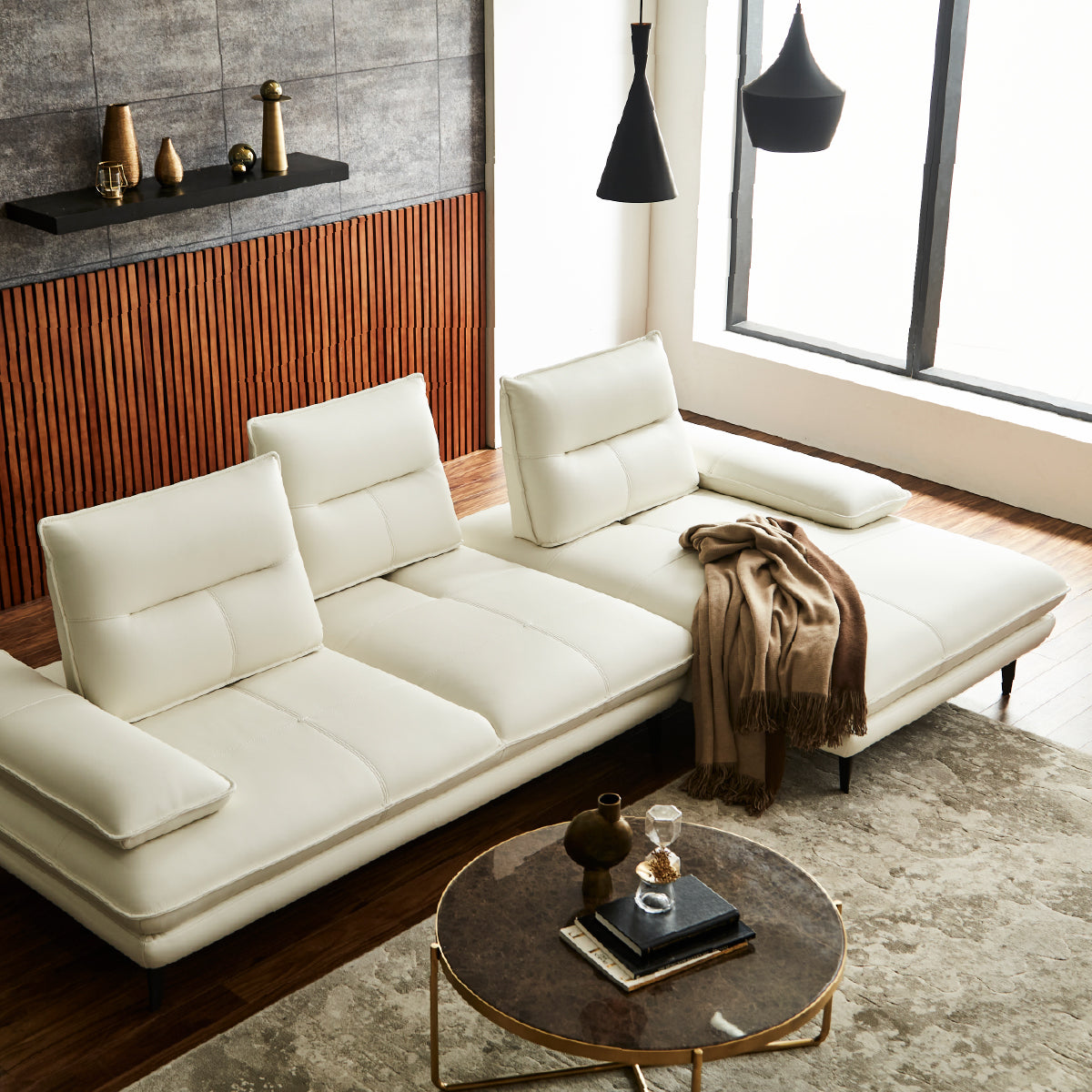 アレクス　カウチソファ　幅281cm