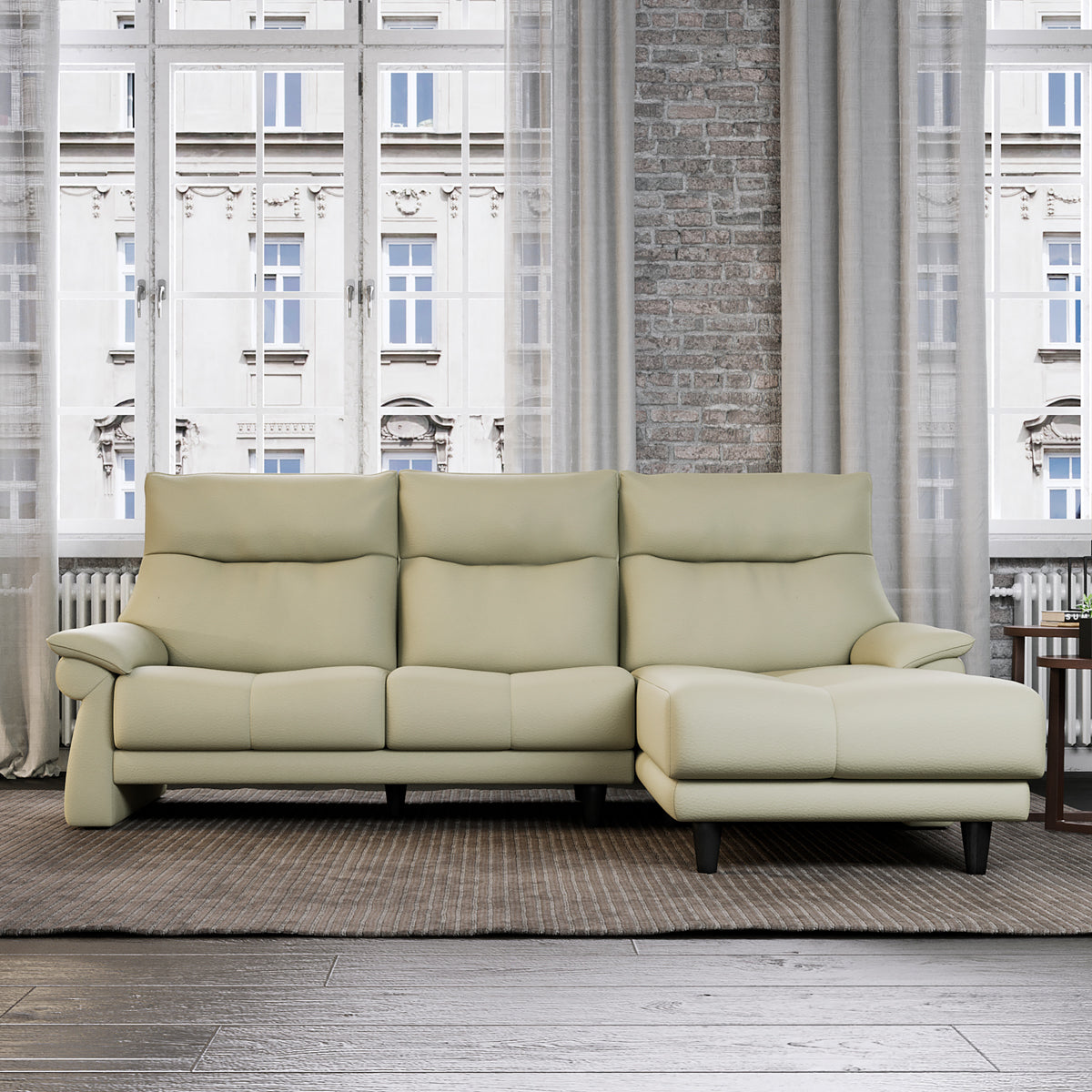 ライベラB 木脚 カウチソファ 幅235cm